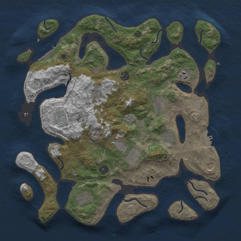 Rust Map: Procedural Map, Size: 4000, Seed: 620712, 18 Monuments