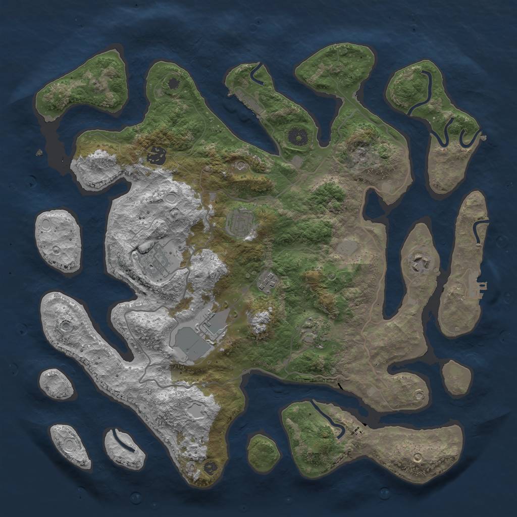 Rust Map: Procedural Map, Size: 4000, Seed: 900736, 15 Monuments