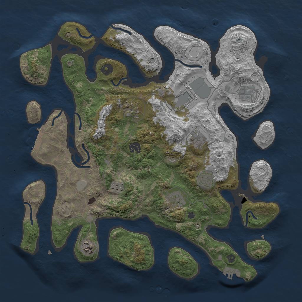 Rust Map: Procedural Map, Size: 3800, Seed: 153, 17 Monuments