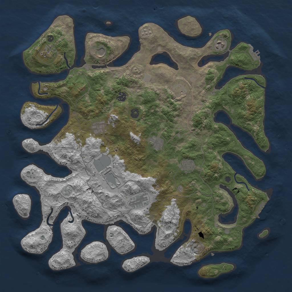 Rust Map: Procedural Map, Size: 4500, Seed: 2977150, 19 Monuments
