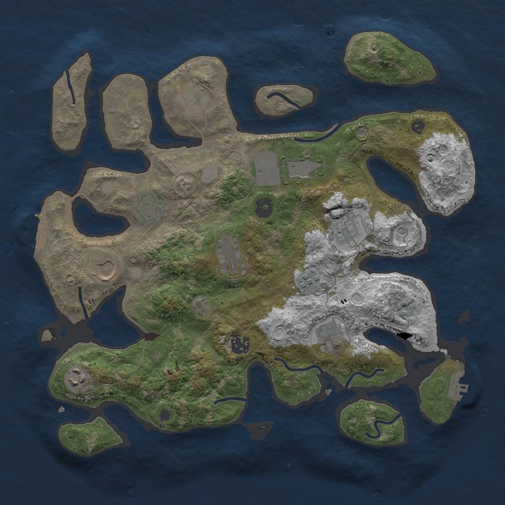 Rust Map: Procedural Map, Size: 3800, Seed: 58214, 18 Monuments