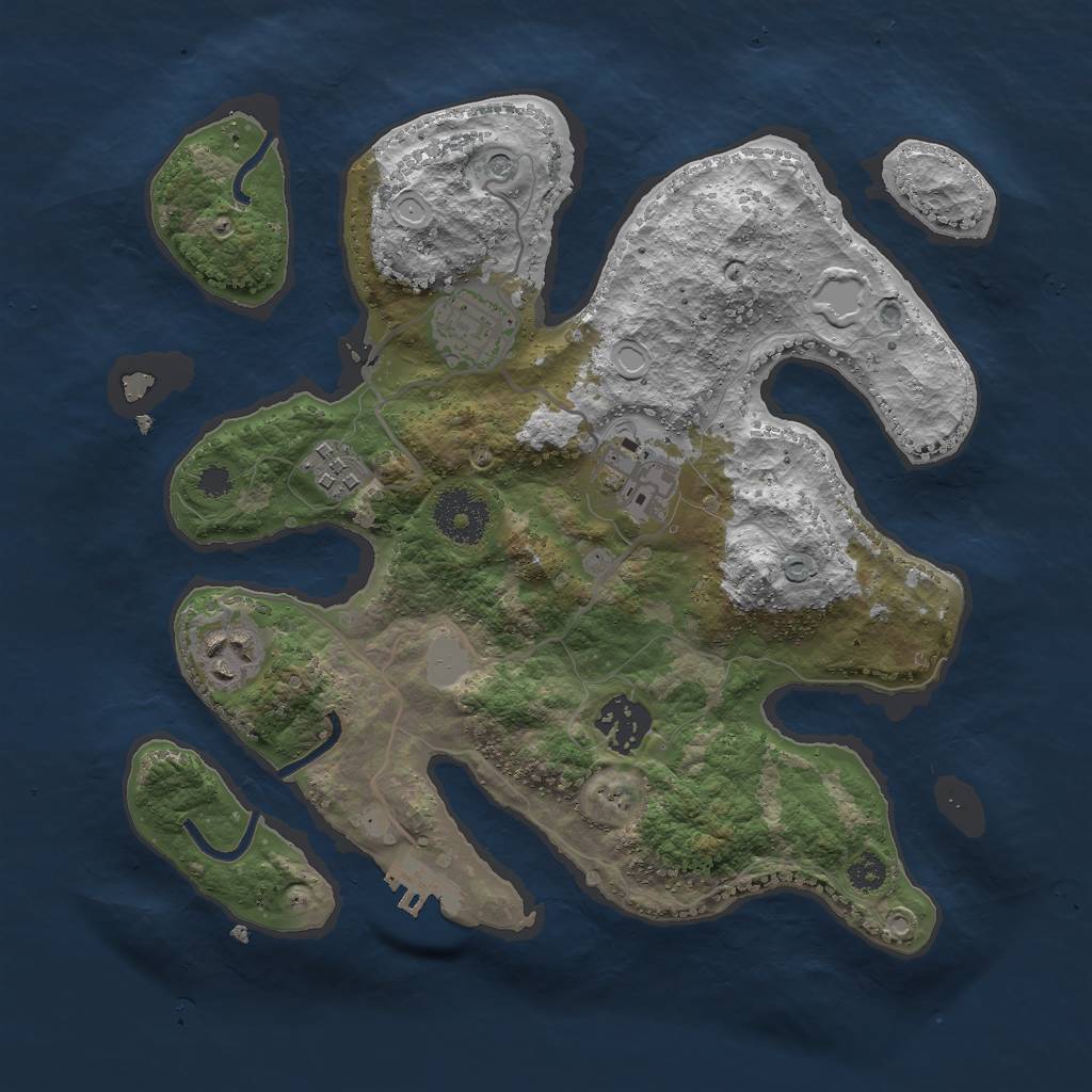 Rust Map: Procedural Map, Size: 3000, Seed: 904846112, 12 Monuments
