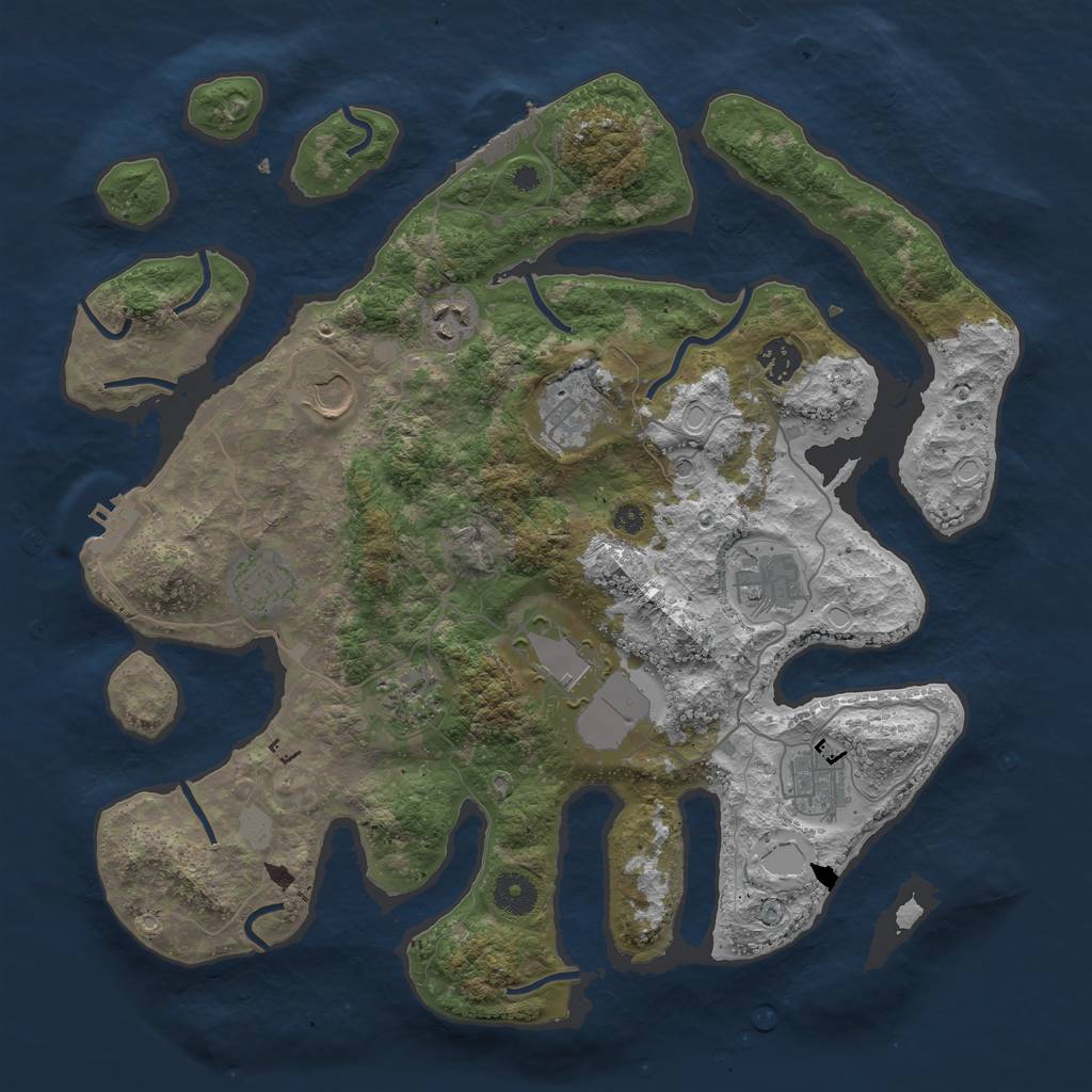 Rust Map: Procedural Map, Size: 3800, Seed: 85356, 17 Monuments