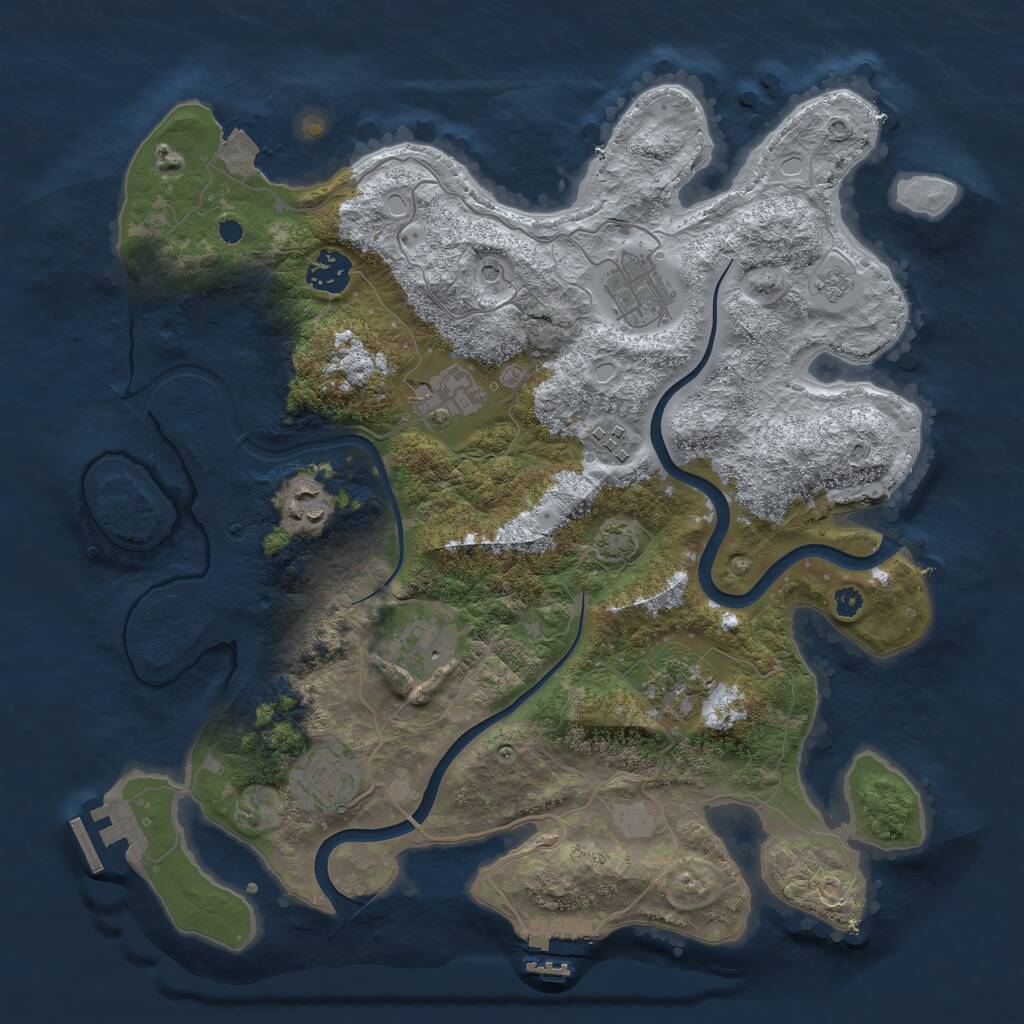 Rust Map: Procedural Map, Size: 3550, Seed: 700134, 14 Monuments