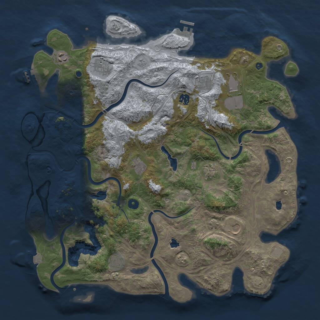Rust Map: Procedural Map, Size: 4500, Seed: 4956578, 16 Monuments