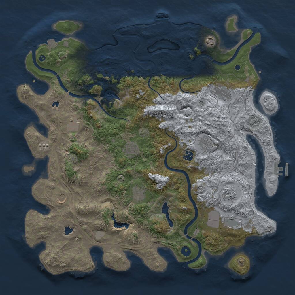 Rust Map: Procedural Map, Size: 4500, Seed: 5788895, 17 Monuments