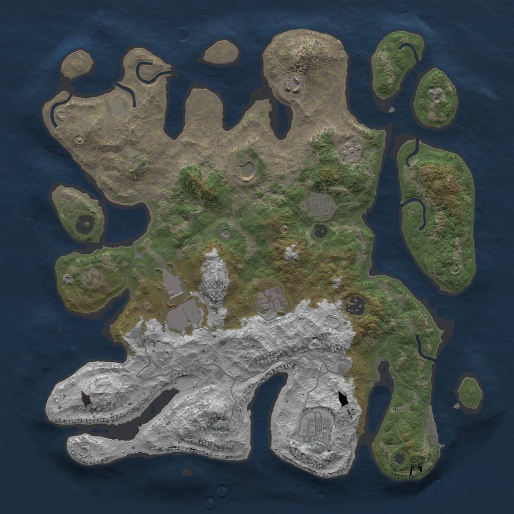 Rust Map: Procedural Map, Size: 4000, Seed: 268365, 15 Monuments