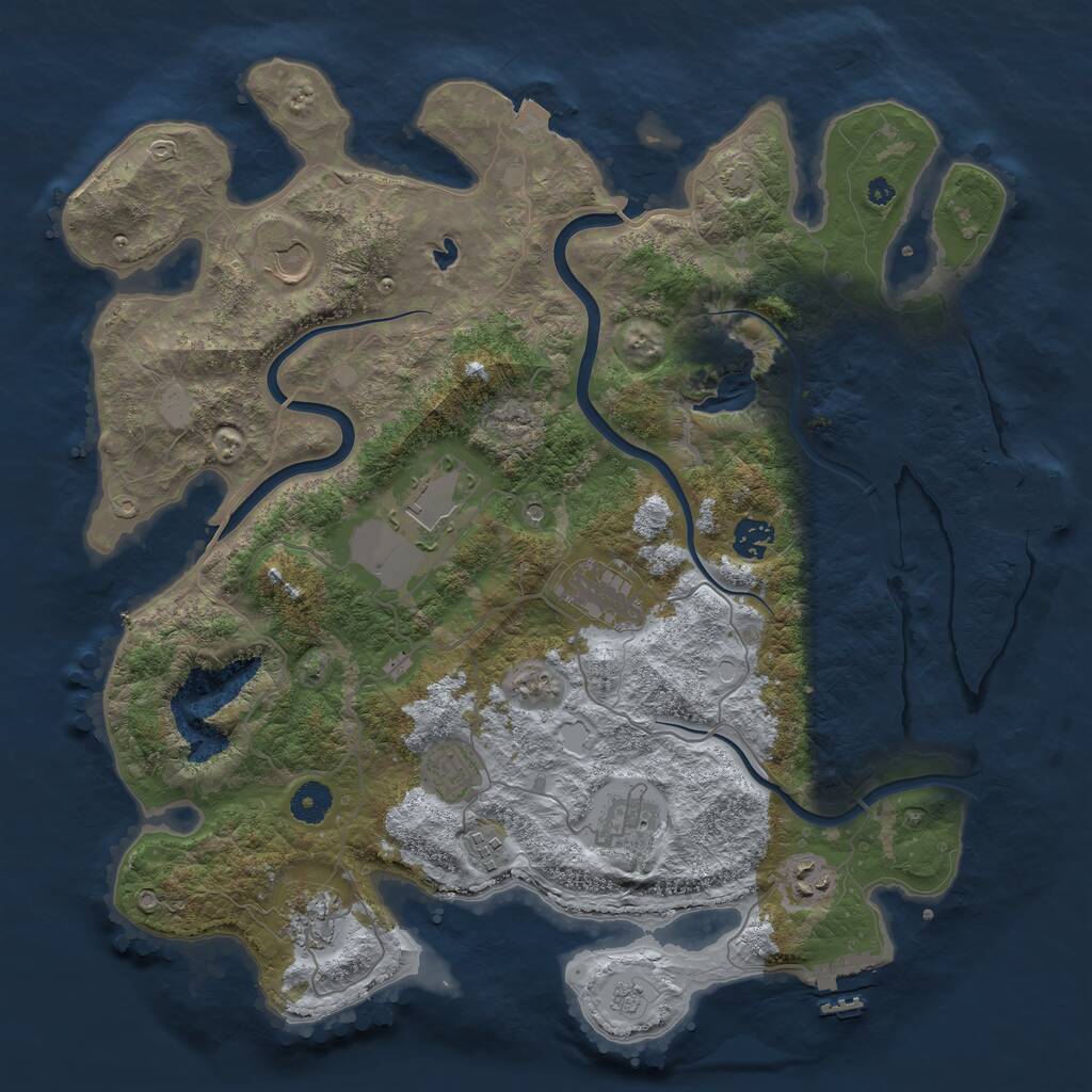 Rust Map: Procedural Map, Size: 4000, Seed: 347819, 15 Monuments