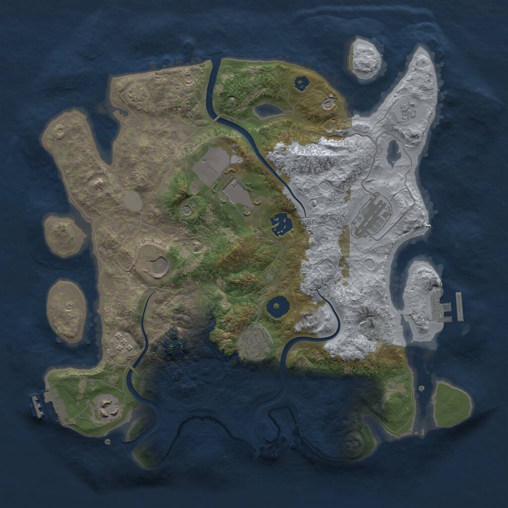 Rust Map: Procedural Map, Size: 3500, Seed: 4062112, 13 Monuments