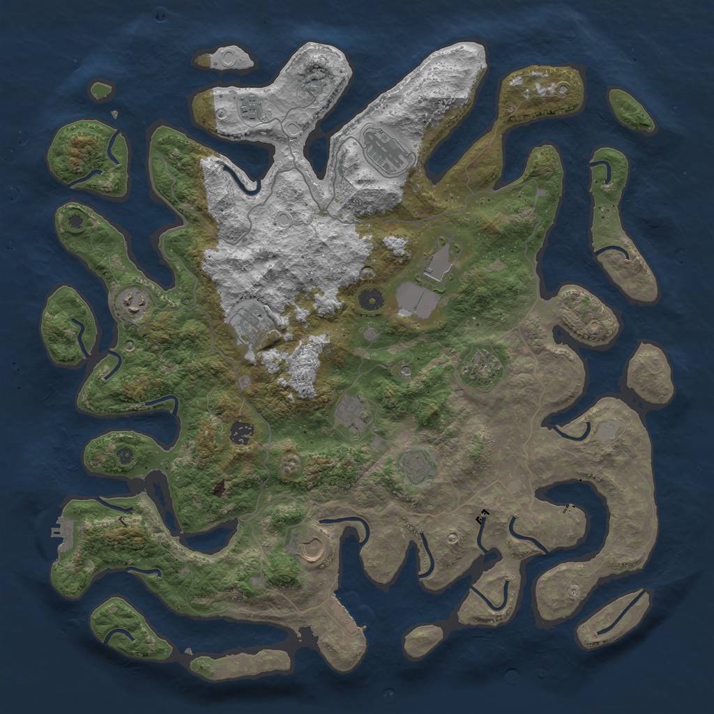 Rust Map: Procedural Map, Size: 4500, Seed: 4719606, 18 Monuments