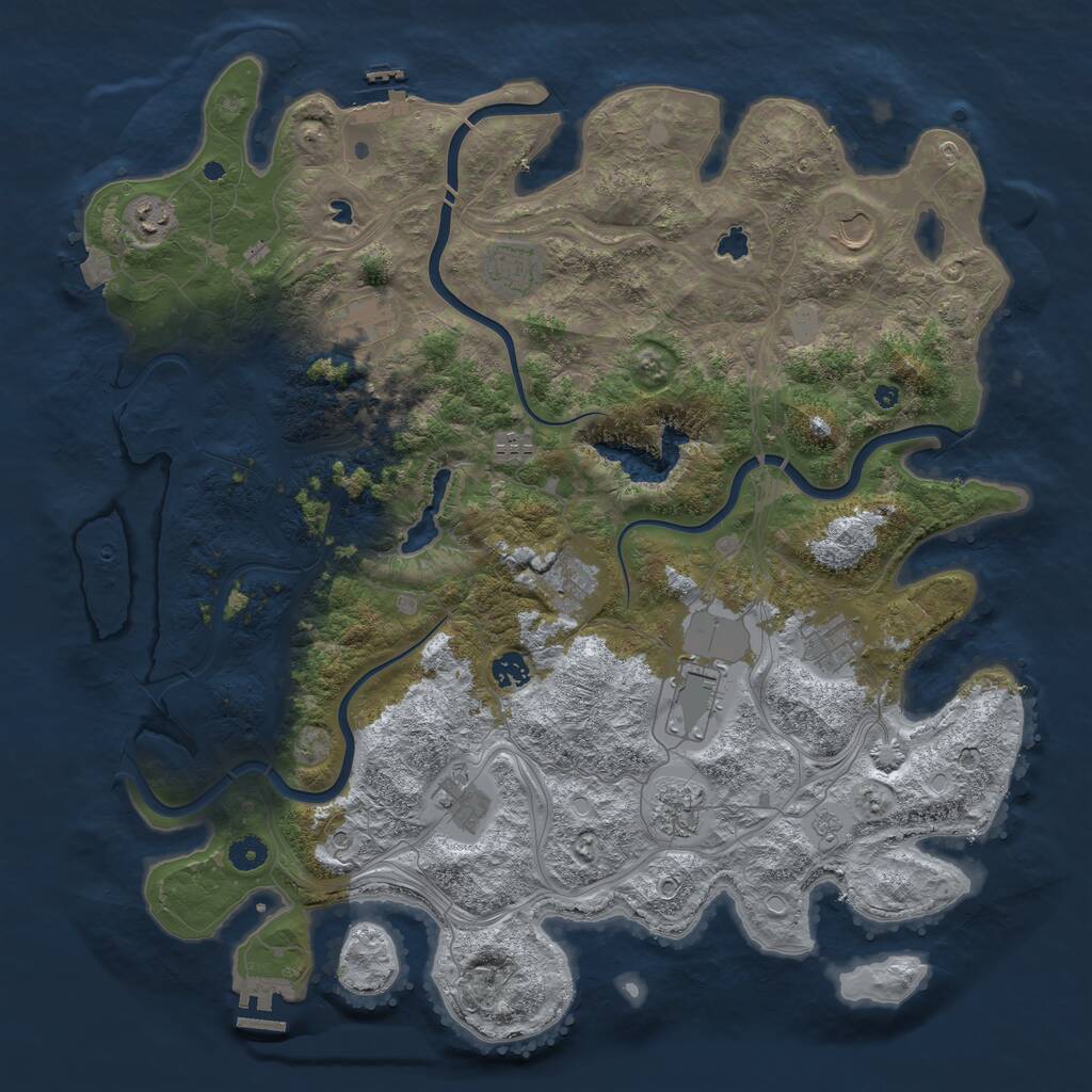 Rust Map: Procedural Map, Size: 4500, Seed: 282025, 17 Monuments