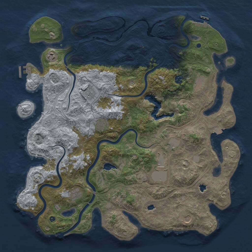 Rust Map: Procedural Map, Size: 4500, Seed: 20354, 17 Monuments