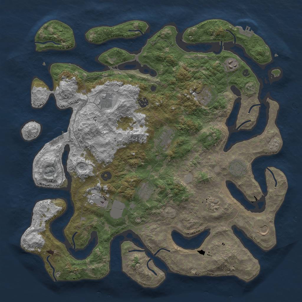 Rust Map: Procedural Map, Size: 4500, Seed: 20354, 19 Monuments