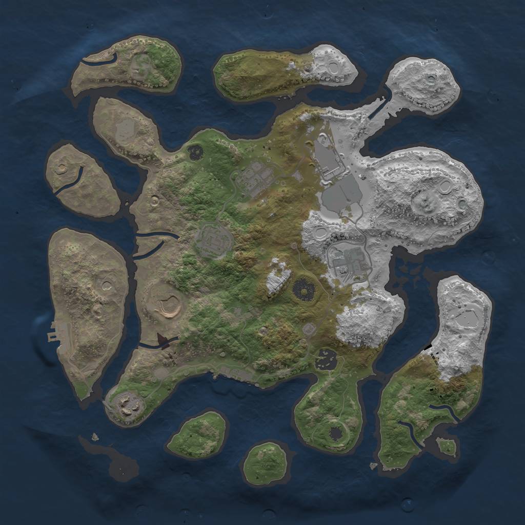 Rust Map: Procedural Map, Size: 3500, Seed: 117429575, 15 Monuments