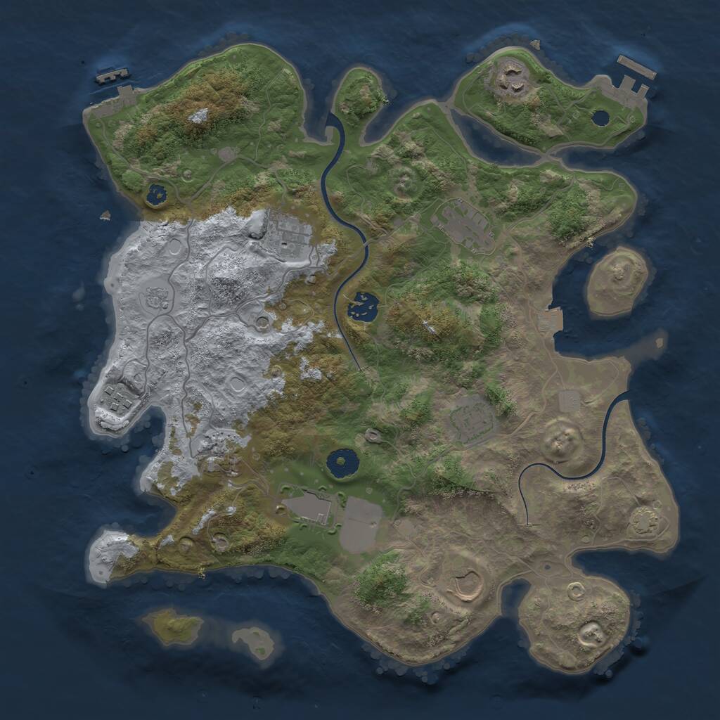 Rust Map: Procedural Map, Size: 3550, Seed: 634468, 15 Monuments