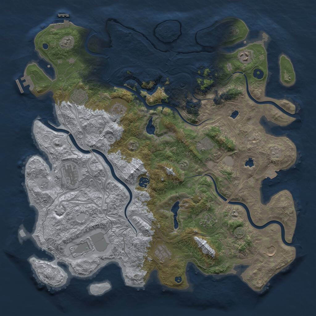 Rust Map: Procedural Map, Size: 4500, Seed: 4797442, 17 Monuments