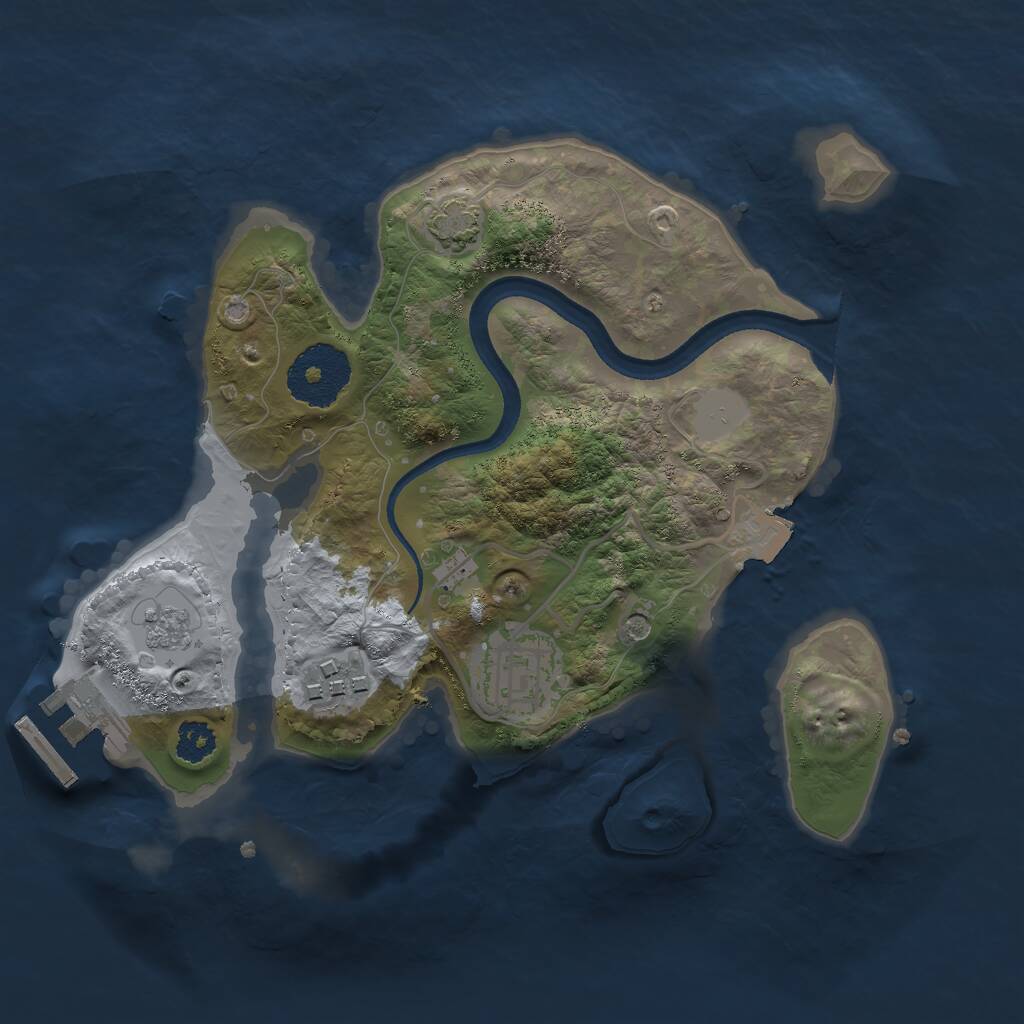 Rust Map: Procedural Map, Size: 2500, Seed: 982149031, 7 Monuments