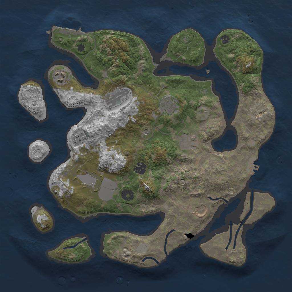 Rust Map: Procedural Map, Size: 3500, Seed: 156897, 16 Monuments