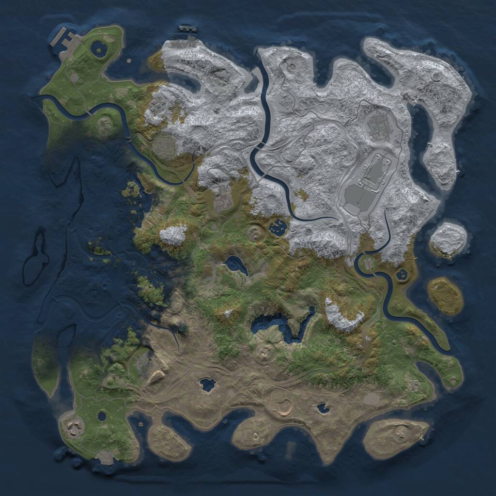 Rust Map: Procedural Map, Size: 4500, Seed: 3449204, 15 Monuments