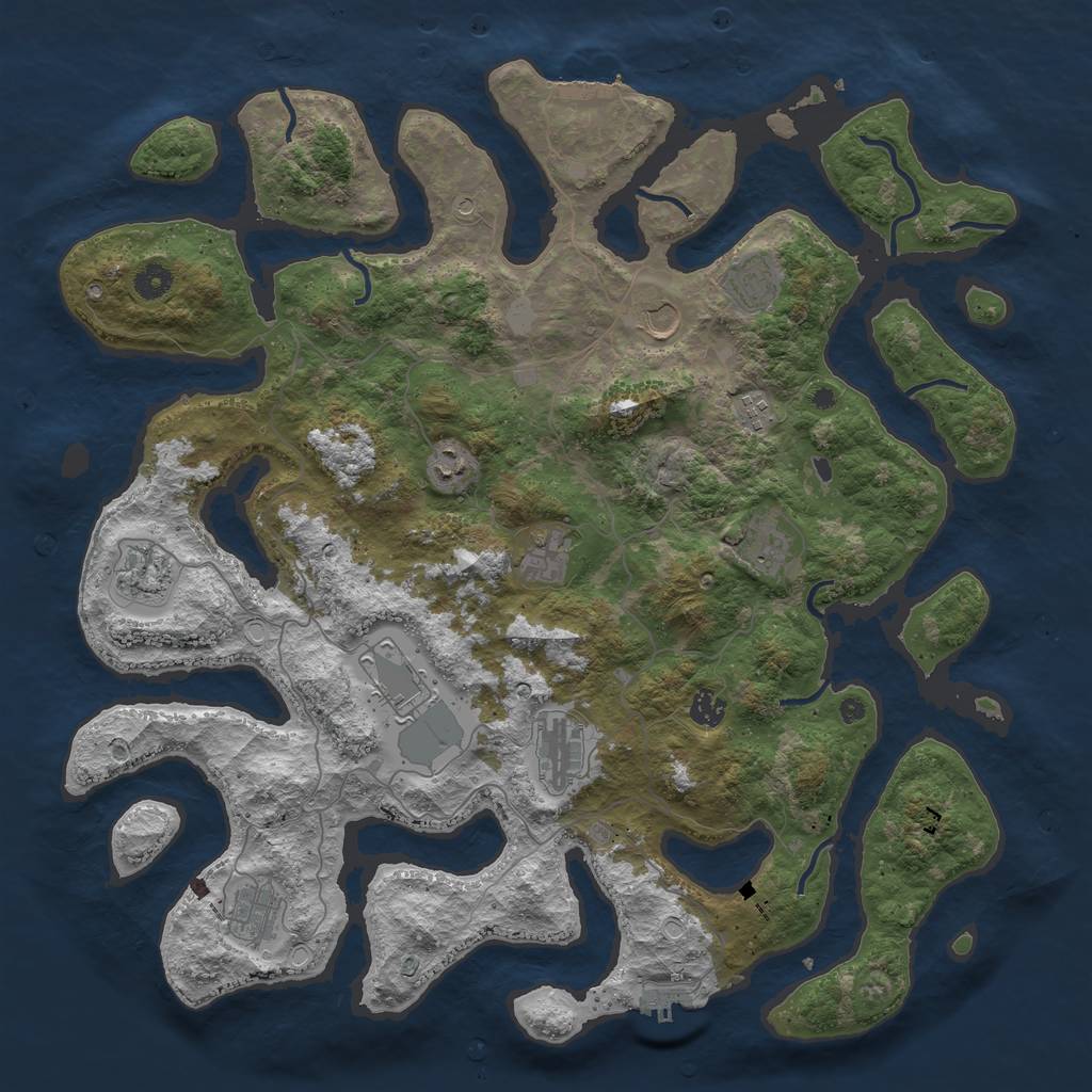 Rust Map: Procedural Map, Size: 4500, Seed: 5919882, 19 Monuments