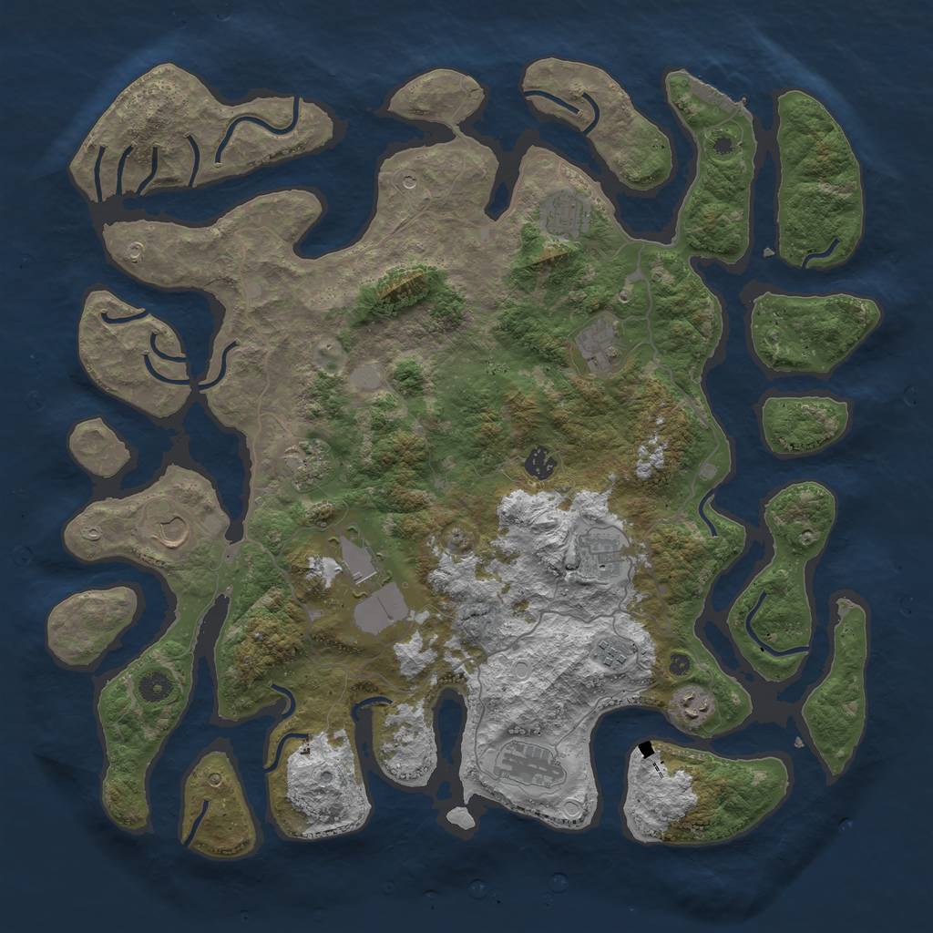 Rust Map: Procedural Map, Size: 4500, Seed: 4400531, 17 Monuments