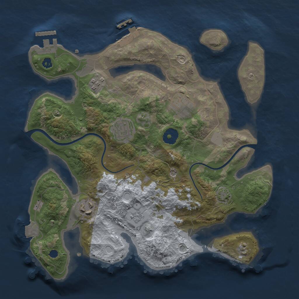 Rust Map: Procedural Map, Size: 2900, Seed: 13999, 10 Monuments
