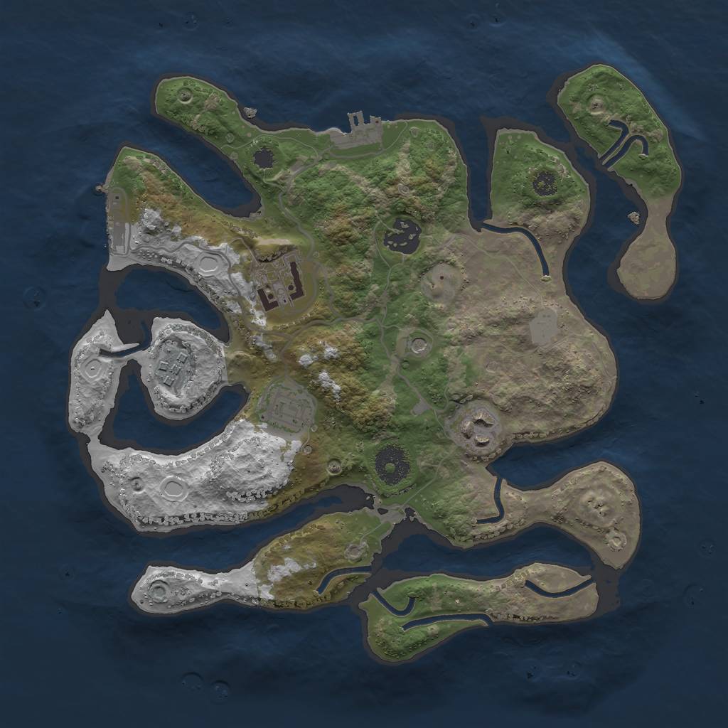 Rust Map: Procedural Map, Size: 3000, Seed: 220122, 13 Monuments