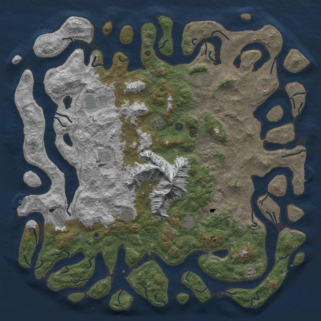Rust Map: Procedural Map, Size: 6000, Seed: 921001, 19 Monuments