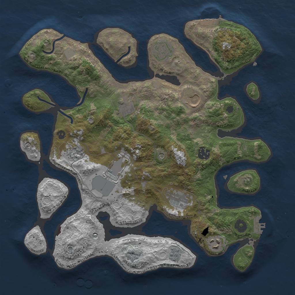 Rust Map: Procedural Map, Size: 3550, Seed: 404078, 17 Monuments