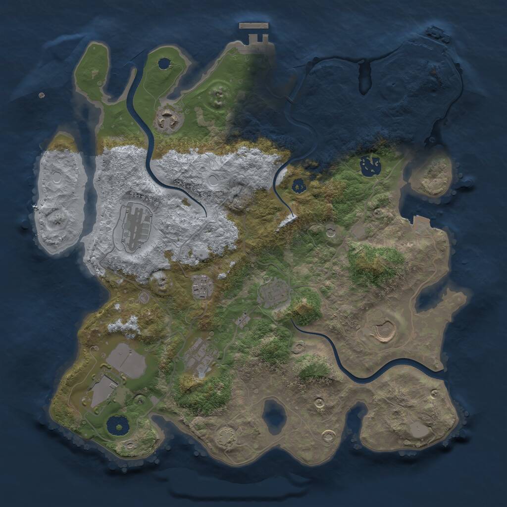 Rust Map: Procedural Map, Size: 3500, Seed: 22233005, 13 Monuments