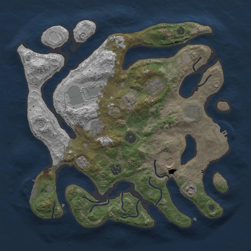 Rust Map: Procedural Map, Size: 3550, Seed: 898476, 16 Monuments