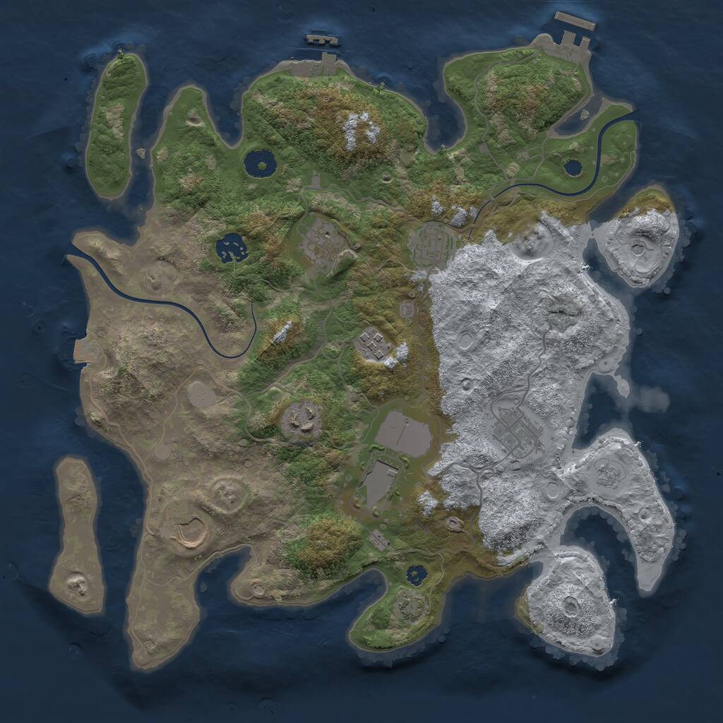 Rust Map: Procedural Map, Size: 3550, Seed: 697976, 14 Monuments