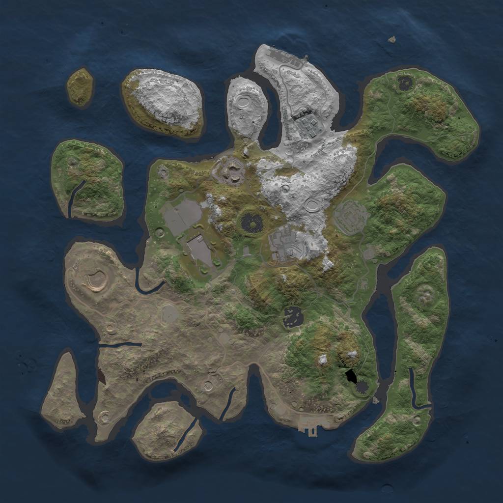Rust Map: Procedural Map, Size: 3500, Seed: 4956657, 15 Monuments