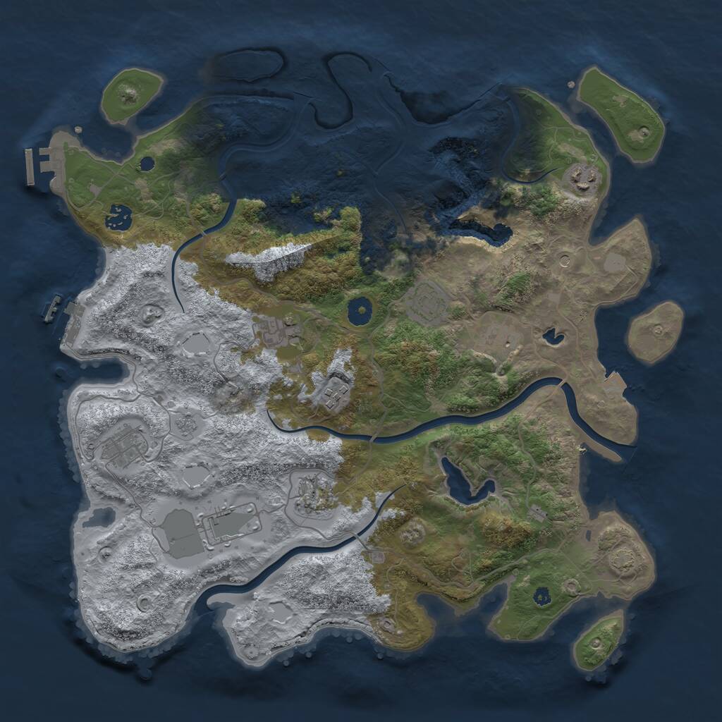 Rust Map: Procedural Map, Size: 4000, Seed: 257867, 15 Monuments