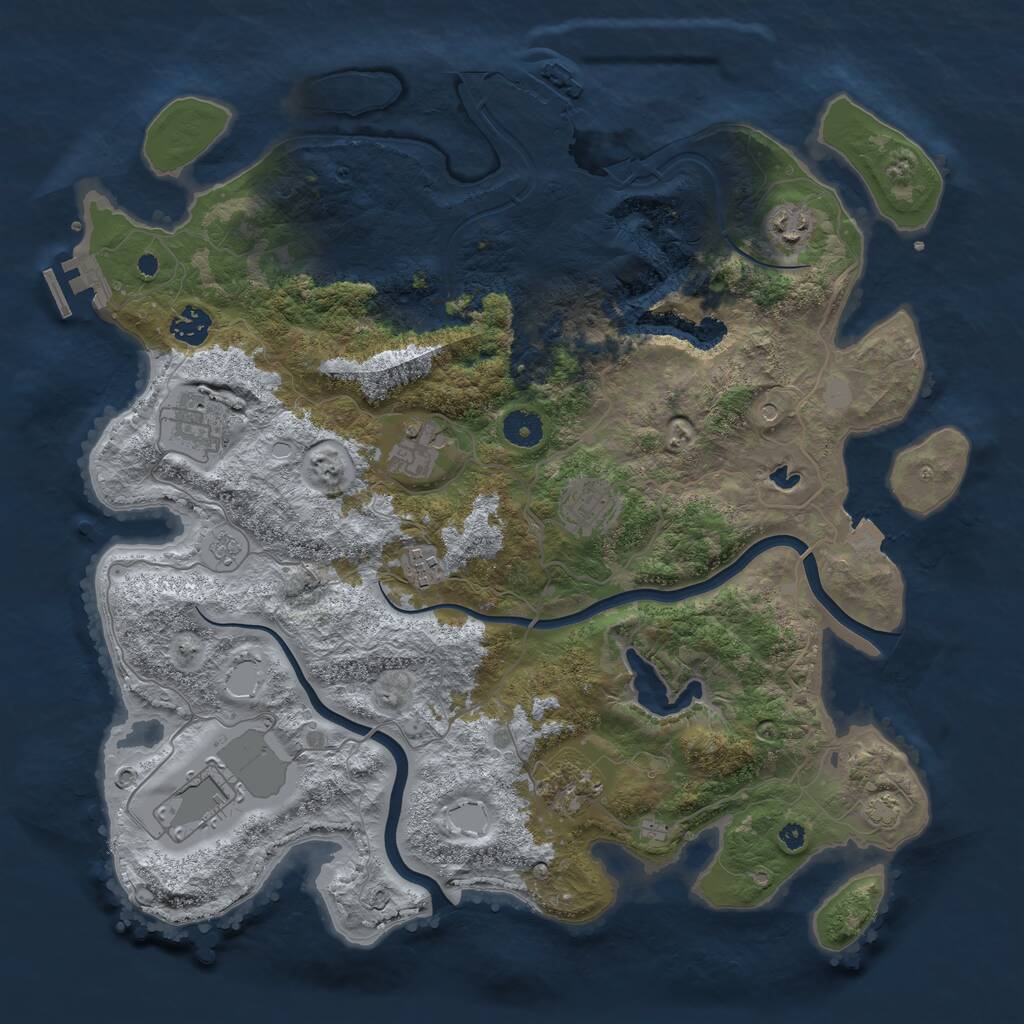 Rust Map: Procedural Map, Size: 4000, Seed: 257867, 14 Monuments