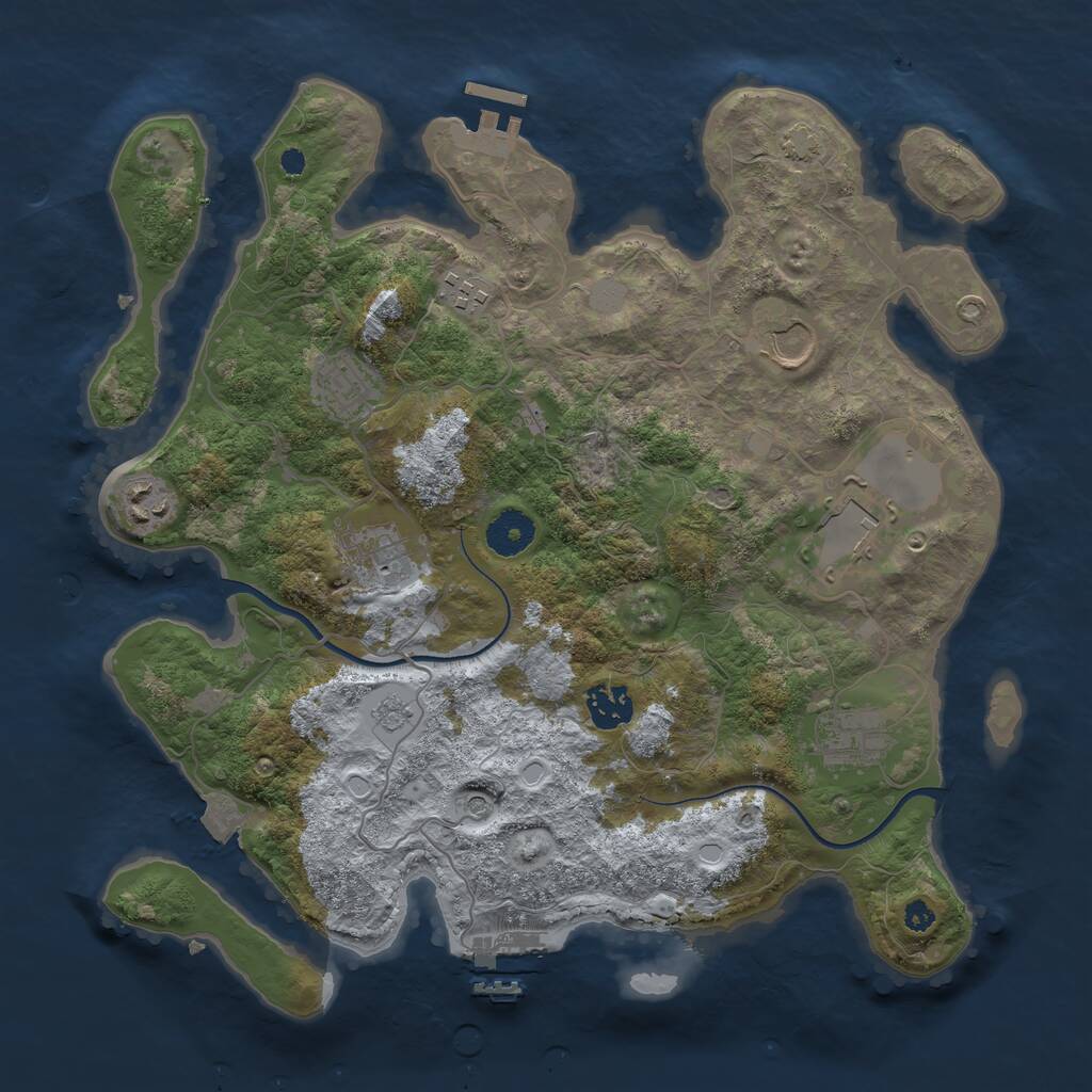 Rust Map: Procedural Map, Size: 3550, Seed: 211443, 14 Monuments