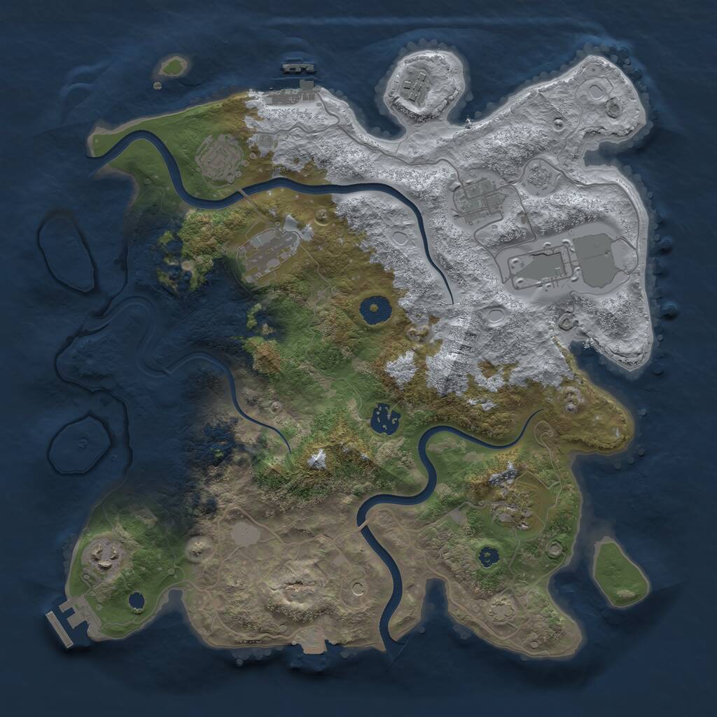 Rust Map: Procedural Map, Size: 3600, Seed: 426612389, 14 Monuments