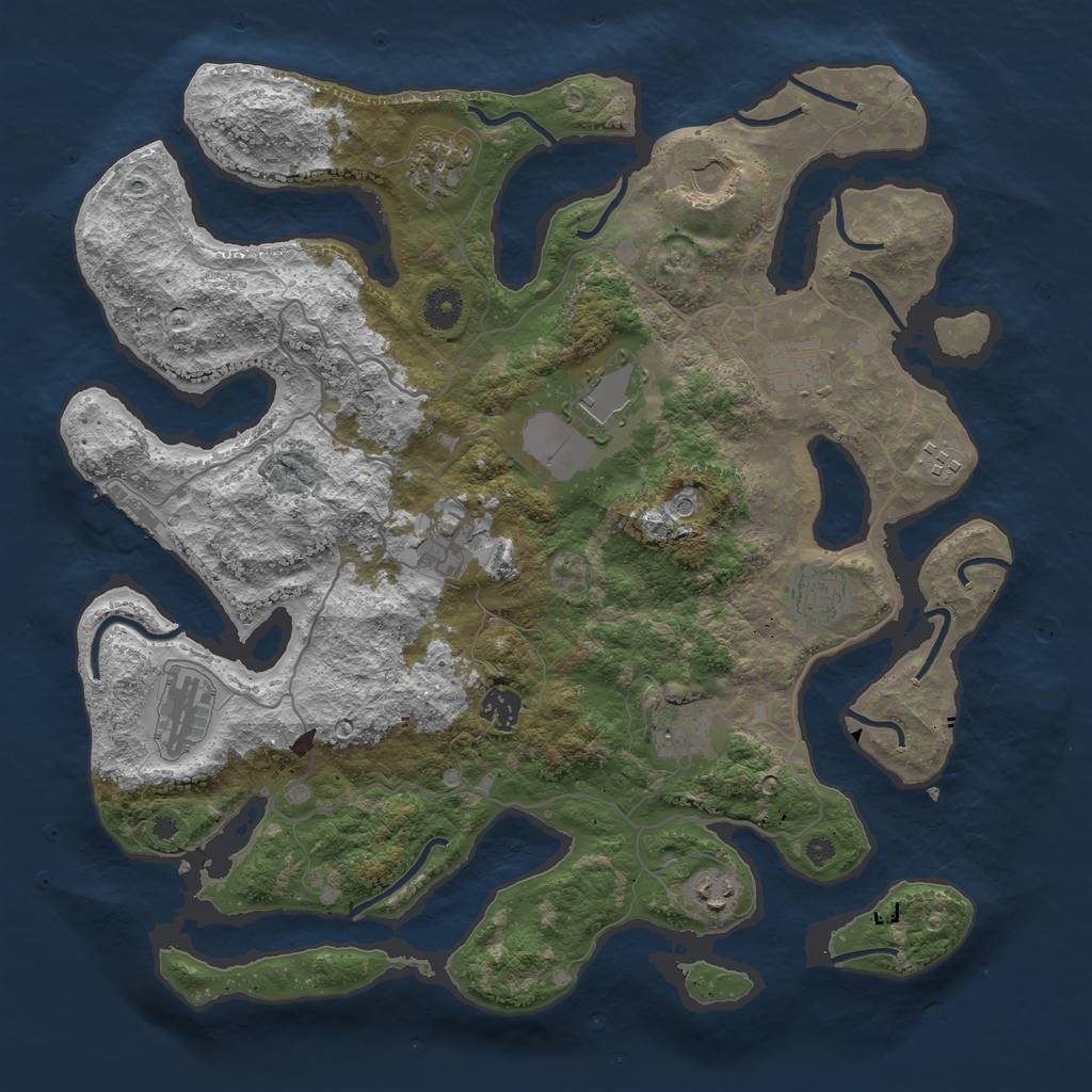 Rust Map: Procedural Map, Size: 4000, Seed: 20112197, 15 Monuments