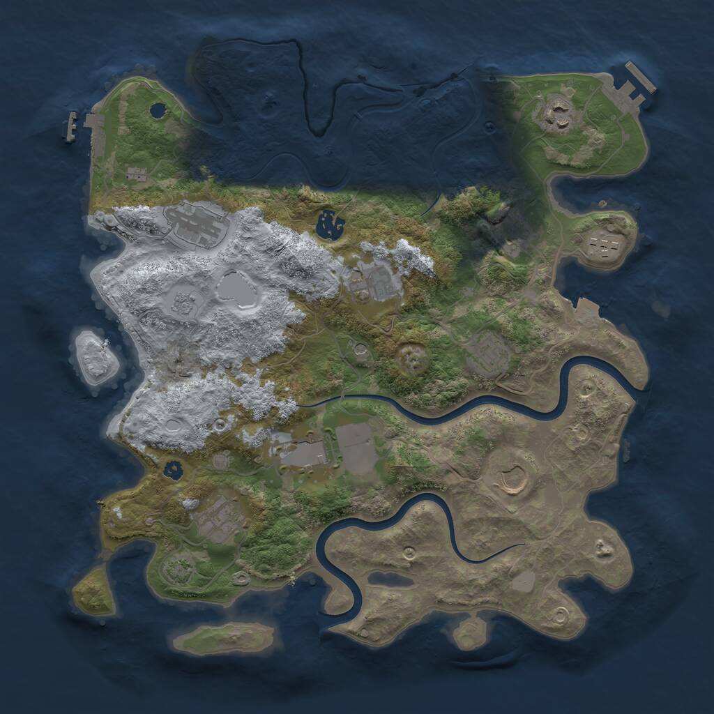 Rust Map: Procedural Map, Size: 3700, Seed: 1898973, 16 Monuments