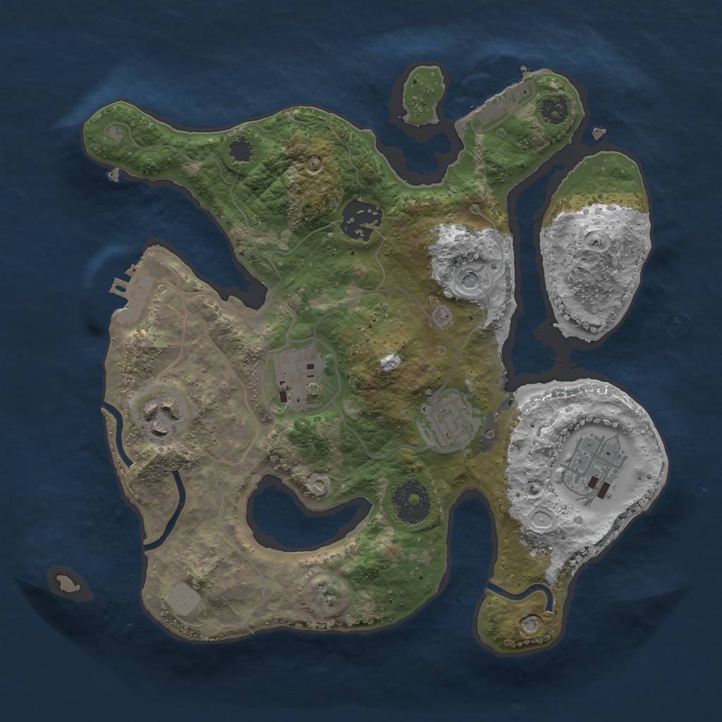 Rust Map: Procedural Map, Size: 2700, Seed: 3057, 13 Monuments