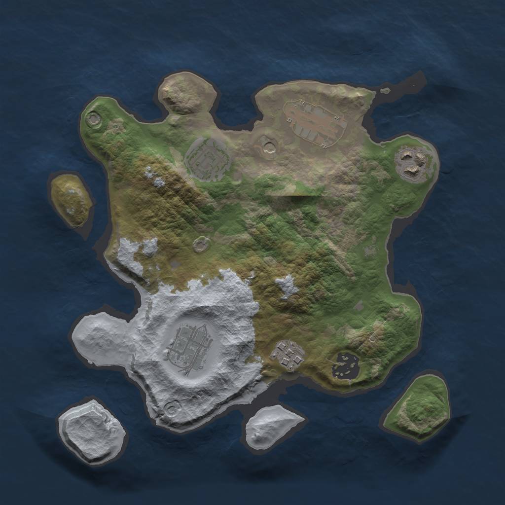 Rust Map: Barren, Size: 2700, Seed: 568, 9 Monuments