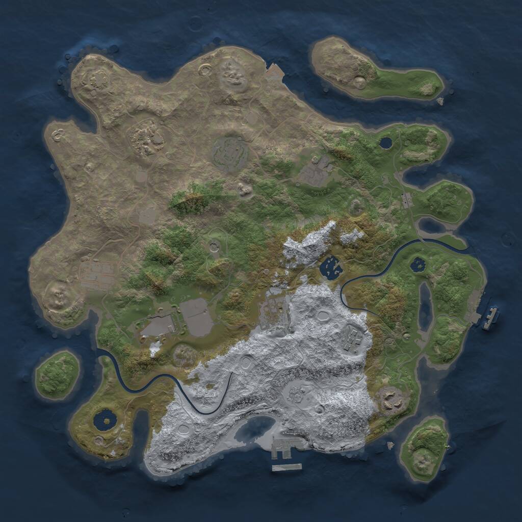Rust Map: Procedural Map, Size: 3550, Seed: 194984, 15 Monuments