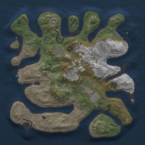 Thumbnail Rust Map: Procedural Map, Size: 3600, Seed: 210586542, 16 Monuments