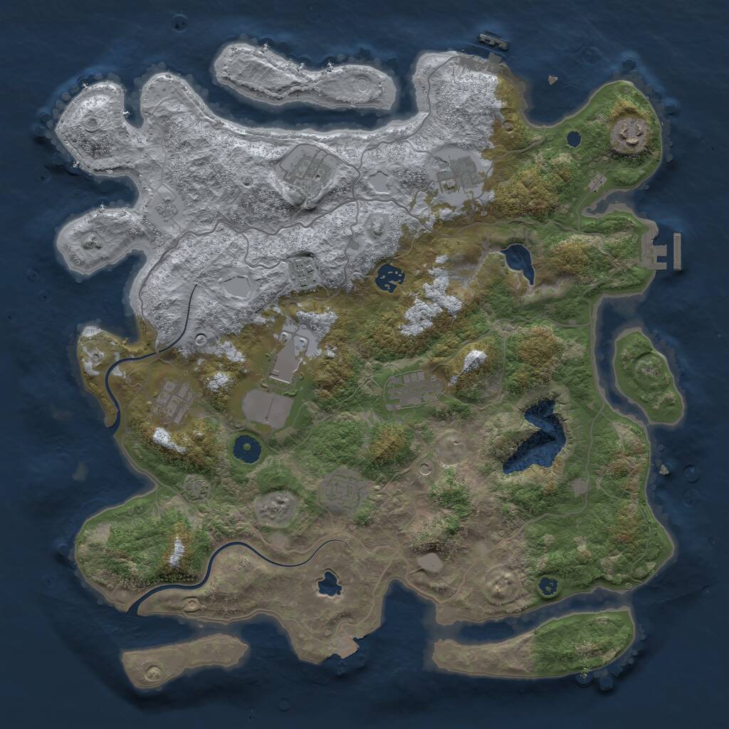 Rust Map: Procedural Map, Size: 4000, Seed: 148256, 15 Monuments