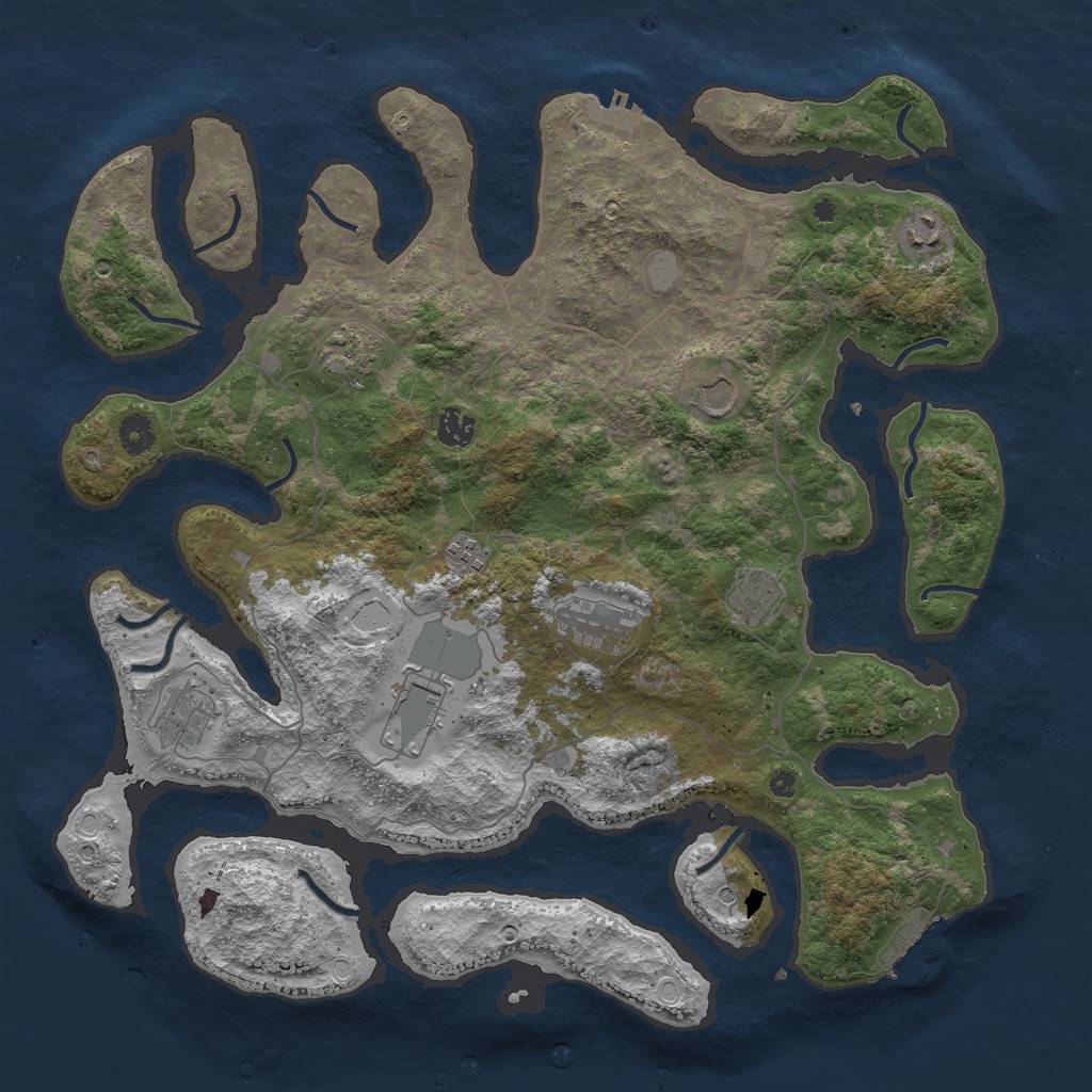 Rust Map: Procedural Map, Size: 4250, Seed: 23092, 17 Monuments