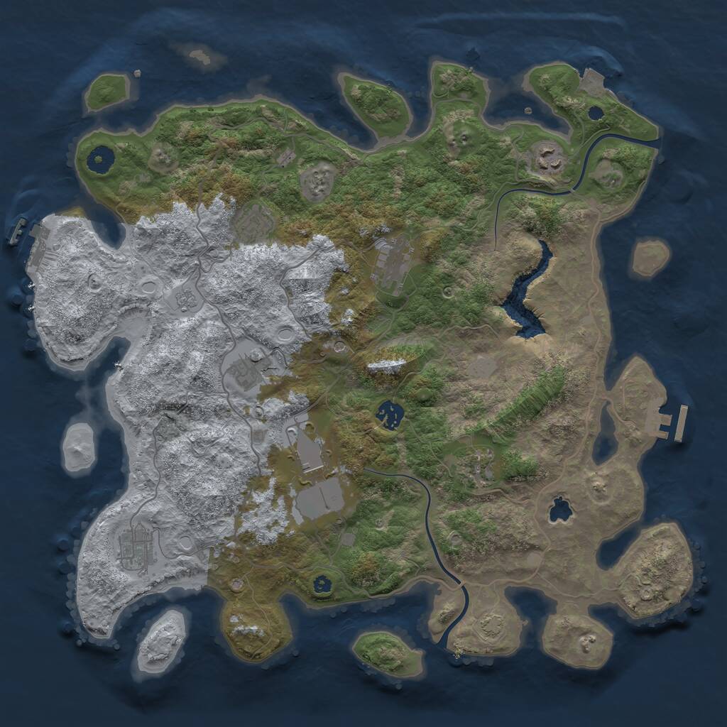 Rust Map: Procedural Map, Size: 4000, Seed: 31, 14 Monuments
