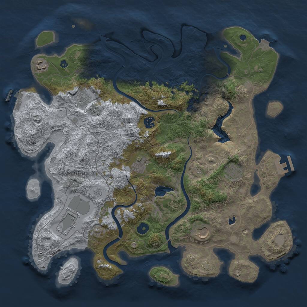 Rust Map: Procedural Map, Size: 4000, Seed: 31, 14 Monuments