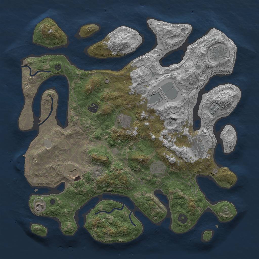 Rust Map: Procedural Map, Size: 4000, Seed: 32644, 16 Monuments