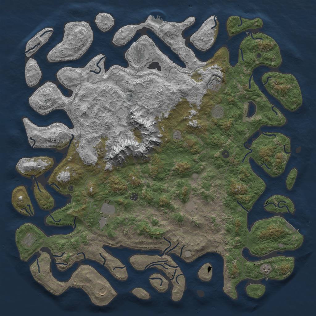 Rust Map: Procedural Map, Size: 6000, Seed: 2541, 19 Monuments