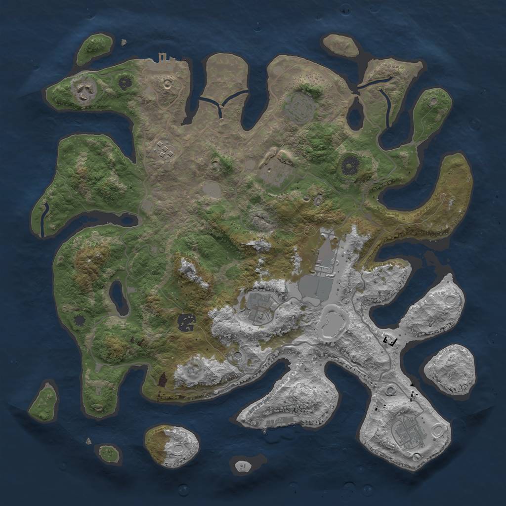 Rust Map: Procedural Map, Size: 4000, Seed: 187020, 16 Monuments